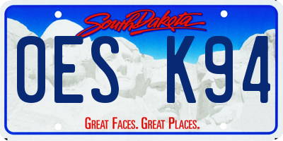SD license plate 0ESK94