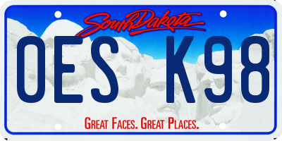 SD license plate 0ESK98