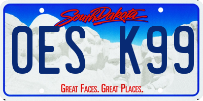 SD license plate 0ESK99