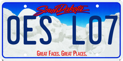 SD license plate 0ESL07