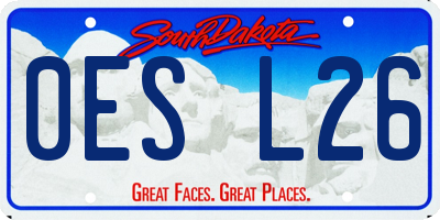 SD license plate 0ESL26