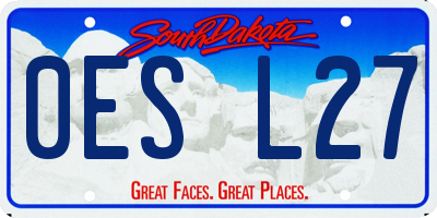 SD license plate 0ESL27