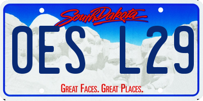 SD license plate 0ESL29