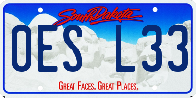 SD license plate 0ESL33