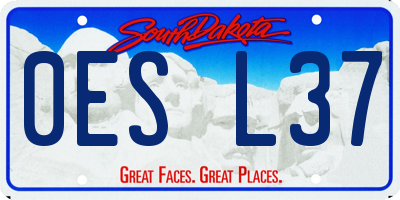 SD license plate 0ESL37