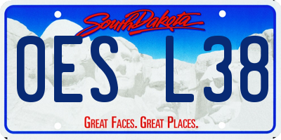SD license plate 0ESL38