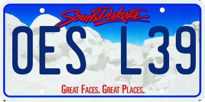 SD license plate 0ESL39