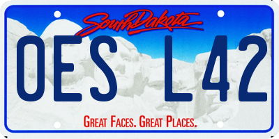 SD license plate 0ESL42