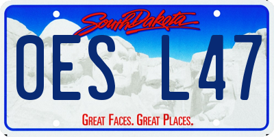 SD license plate 0ESL47