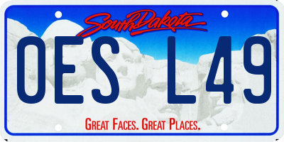 SD license plate 0ESL49
