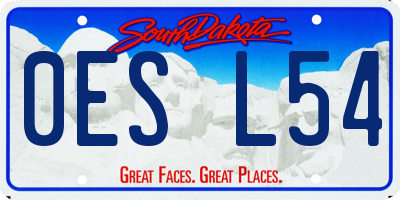 SD license plate 0ESL54