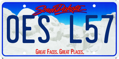 SD license plate 0ESL57