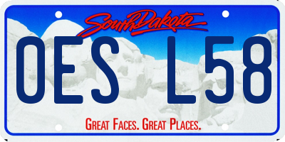 SD license plate 0ESL58