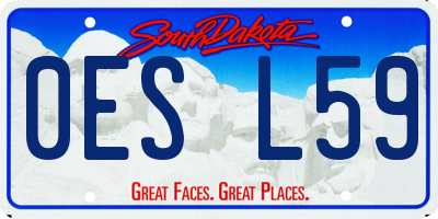 SD license plate 0ESL59