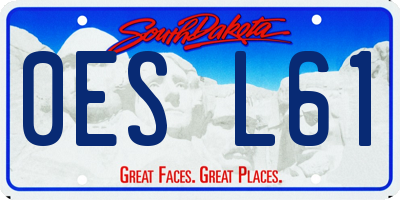 SD license plate 0ESL61