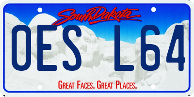 SD license plate 0ESL64