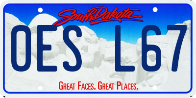 SD license plate 0ESL67