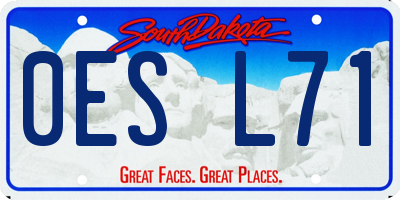 SD license plate 0ESL71