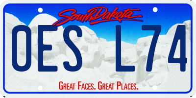 SD license plate 0ESL74