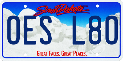 SD license plate 0ESL80