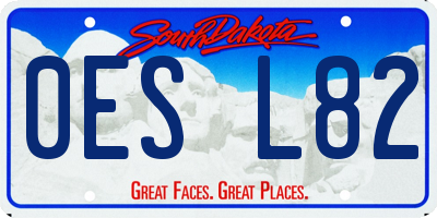 SD license plate 0ESL82