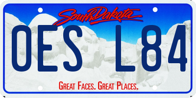 SD license plate 0ESL84