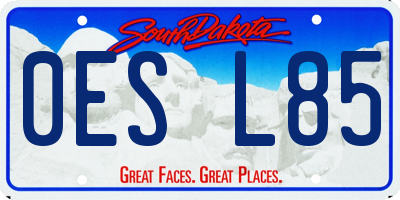 SD license plate 0ESL85