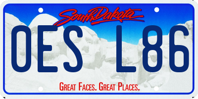 SD license plate 0ESL86