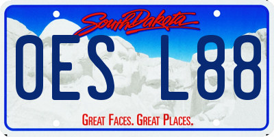 SD license plate 0ESL88