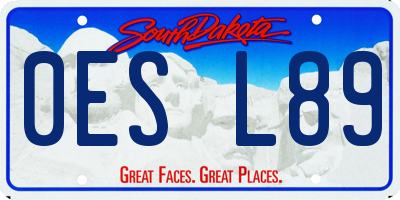 SD license plate 0ESL89