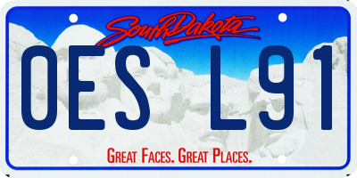 SD license plate 0ESL91
