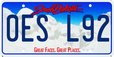SD license plate 0ESL92