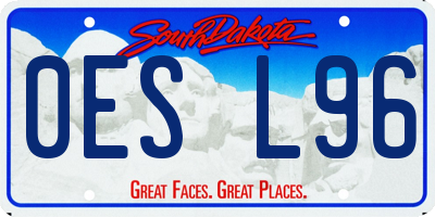 SD license plate 0ESL96