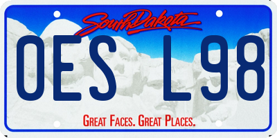 SD license plate 0ESL98