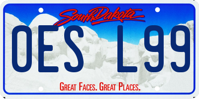 SD license plate 0ESL99