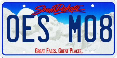 SD license plate 0ESM08