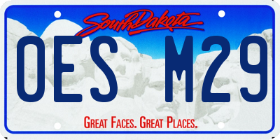 SD license plate 0ESM29