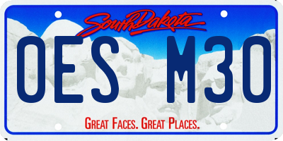 SD license plate 0ESM30