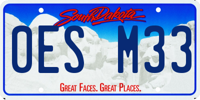 SD license plate 0ESM33