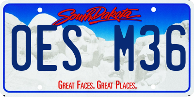 SD license plate 0ESM36