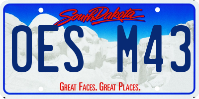 SD license plate 0ESM43
