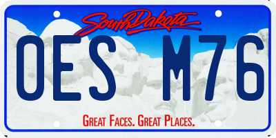 SD license plate 0ESM76