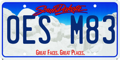 SD license plate 0ESM83