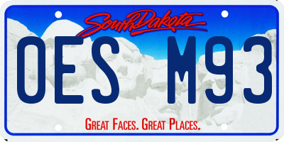 SD license plate 0ESM93