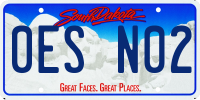 SD license plate 0ESN02