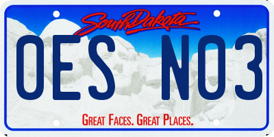 SD license plate 0ESN03