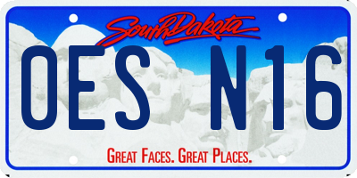 SD license plate 0ESN16