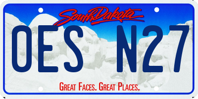 SD license plate 0ESN27