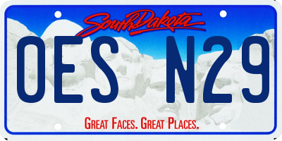 SD license plate 0ESN29