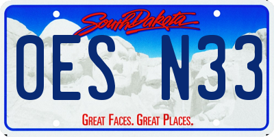 SD license plate 0ESN33